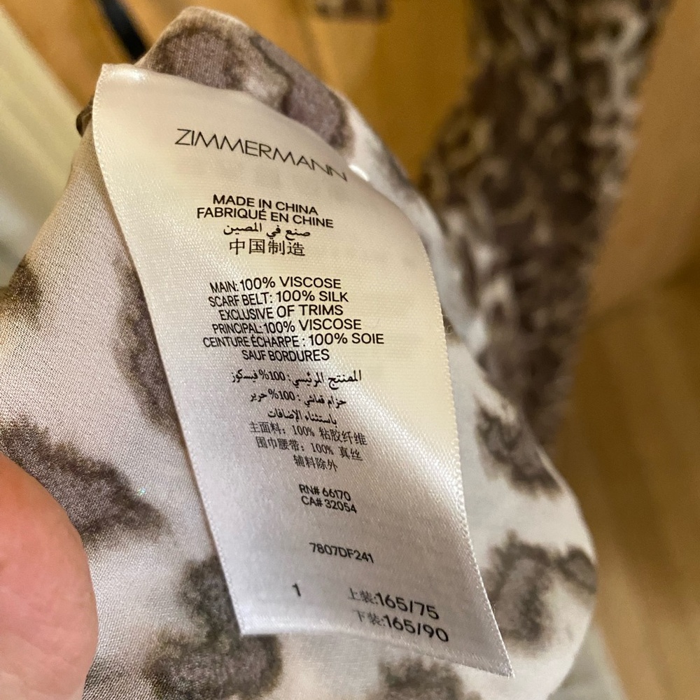 Zimmermann Leopard Print Long-Sleeve Maxi-Dress Size 1 Au/us 6 Missing Belt. - Picture 10 of 13